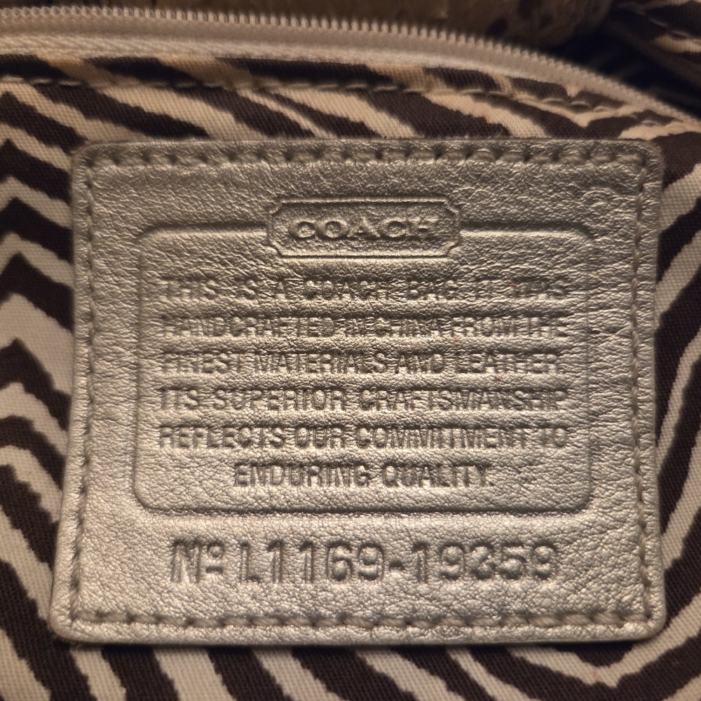 Coach 2011 Natalie Straw And Python Turnlock Tote… - image 3